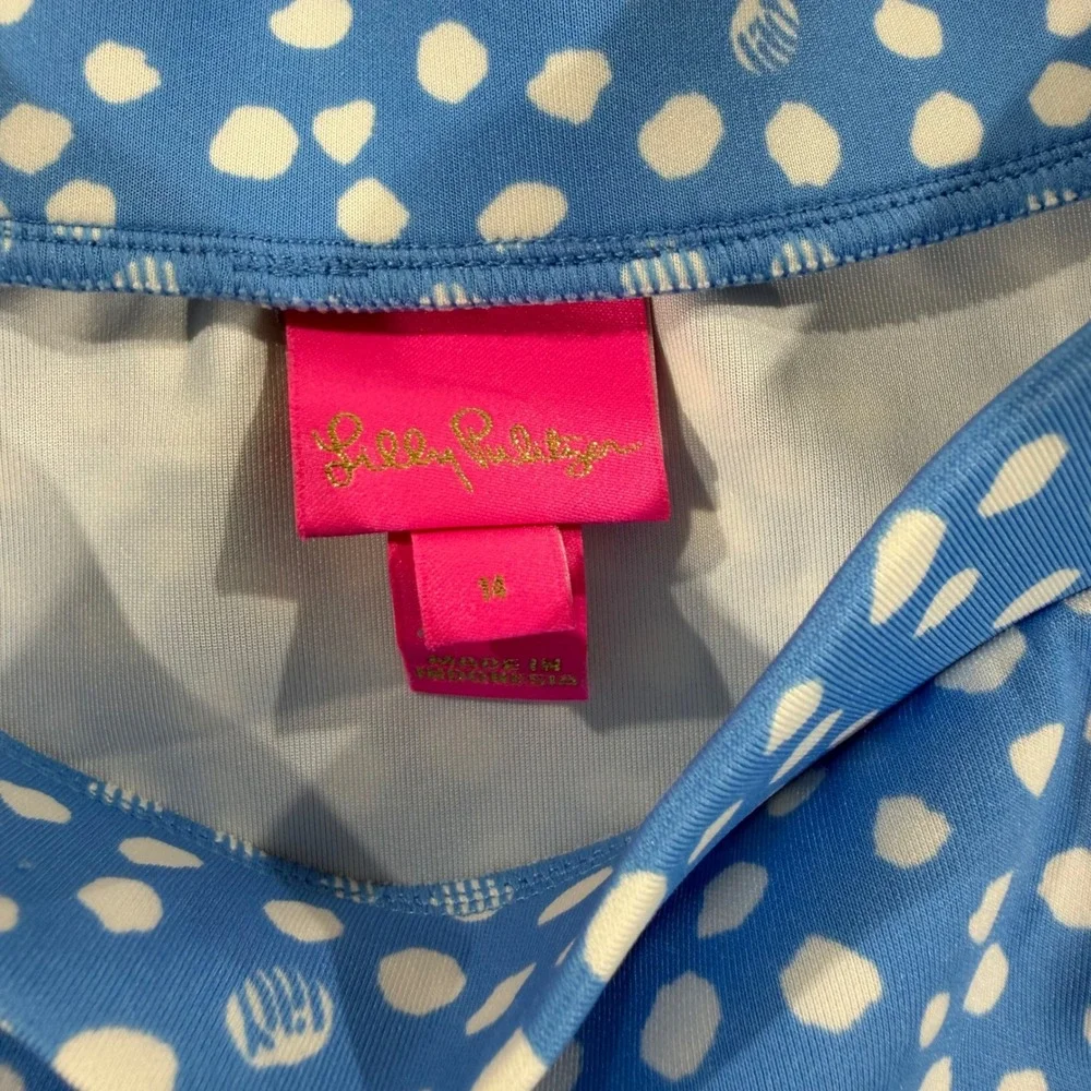 Lilly Pulitzer Blue White Polka Dot Skort Womens Medium Active Golf Tennis Skirt